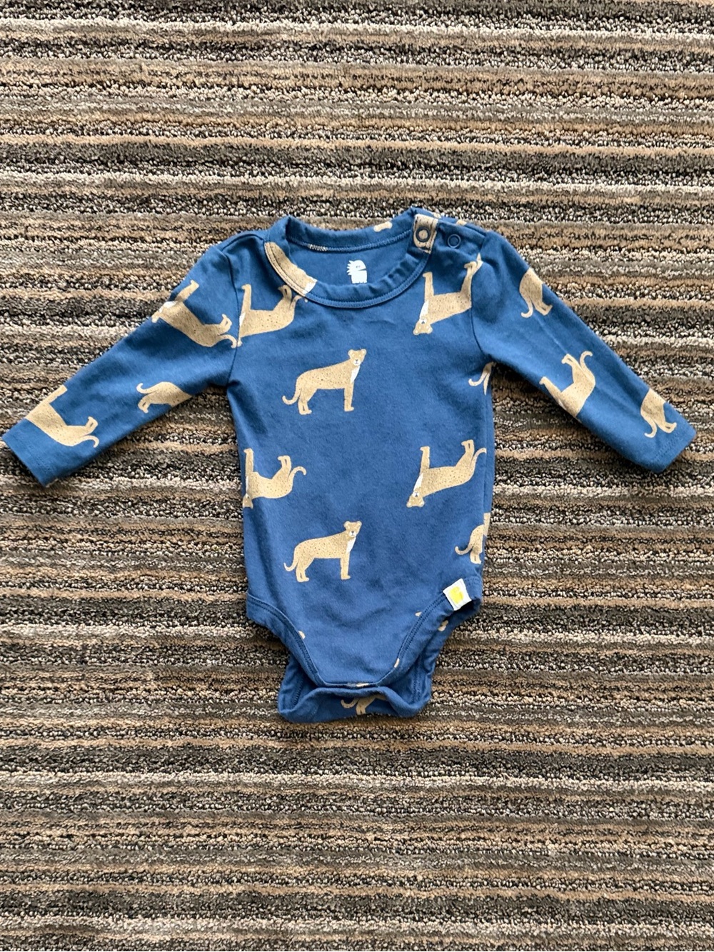 Rise Little Earthling Unisex Long-Sleeve One-Piece Organic Cotton Cheetah Print
